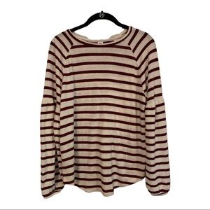 Old‎ Navy maroon and cream color parachute arm sweater